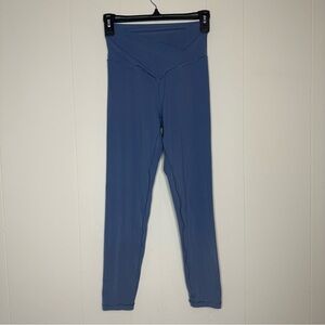 Aerie Offline Real Me Hi-Rise 7/8 Blue Leggings Criss Cross Waist Size Medium